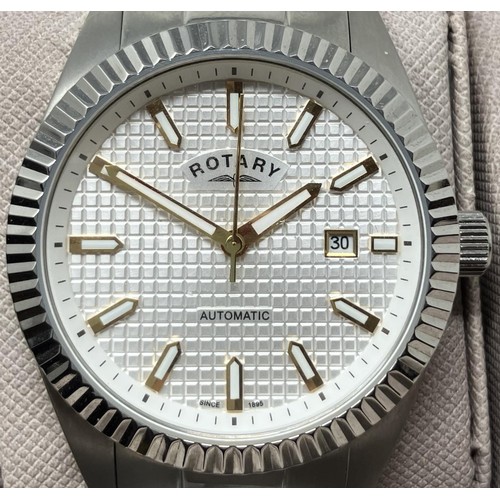 57 - A gentleman's stainless steel Rotary Automatic wristwatch, boxed, with manual and spare links, and a... 
