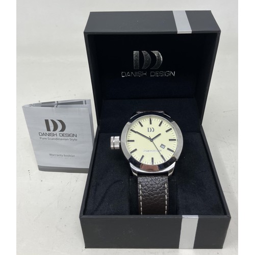 60 - A gentleman's stainless steel Danish Design IQ15Q1038 wristwatch, boxed, with warranty booklet