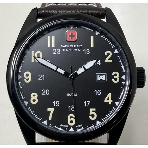 95 - A gentleman's stainless steel Swiss Military Hanowa 6-5161.7 wristwatch, and two other Swiss Militar... 