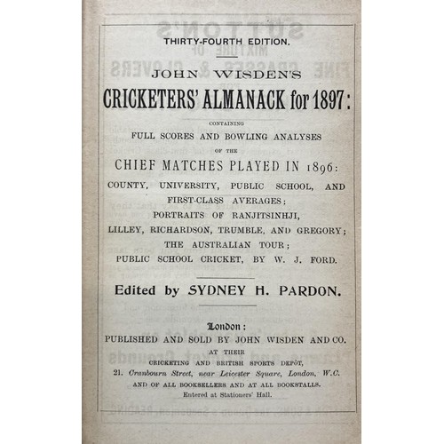 507 - A Wisden Cricketers' Almanack, 1897Provenance:  From the Harry Brewer Cricket Memorabilia Collection... 