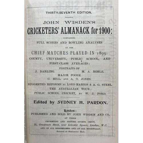 510 - A Wisden Cricketers' Almanack, 1900 Provenance:  From the Harry Brewer Cricket Memorabilia Collectio... 