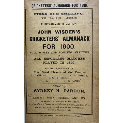 510 - A Wisden Cricketers' Almanack, 1900 Provenance:  From the Harry Brewer Cricket Memorabilia Collectio... 