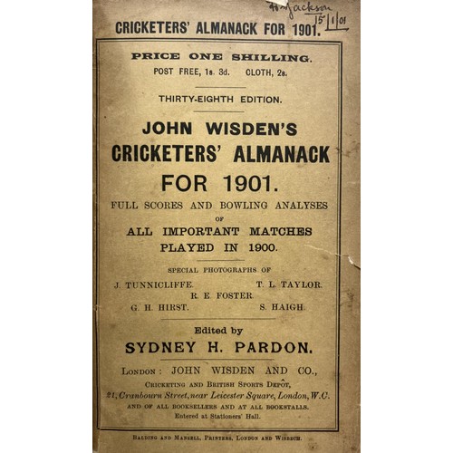 511 - A Wisden Cricketers' Almanack, 1901Provenance:  From the Harry Brewer Cricket Memorabilia Collection... 