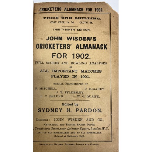 512 - A Wisden Cricketers' Almanack, 1902Provenance:  From the Harry Brewer Cricket Memorabilia Collection... 