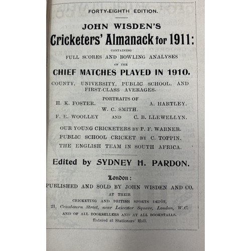 521 - A Wisden Cricketers' Almanack, 1911Provenance:  From the Harry Brewer Cricket Memorabilia Collection... 