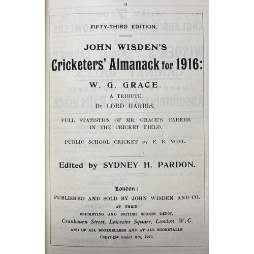 526 - A Wisden Cricketers' Almanack, 1916Provenance:  From the Harry Brewer Cricket Memorabilia Collection... 