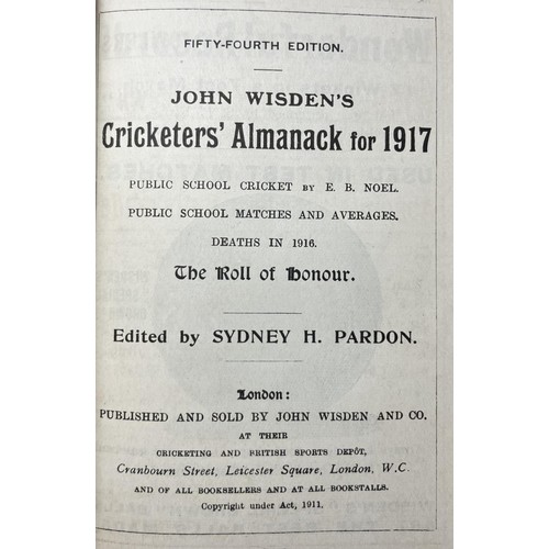 527 - A Wisden Cricketers' Almanack, 1917Provenance:  From the Harry Brewer Cricket Memorabilia Collection... 