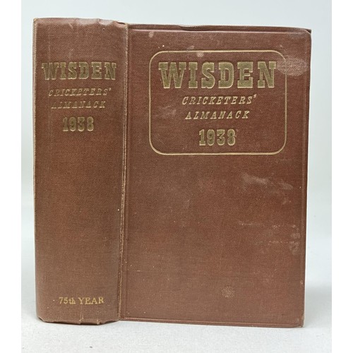 549 - A Wisden Cricketers' Almanack, 1938Provenance:  From the Harry Brewer Cricket Memorabilia Collection... 