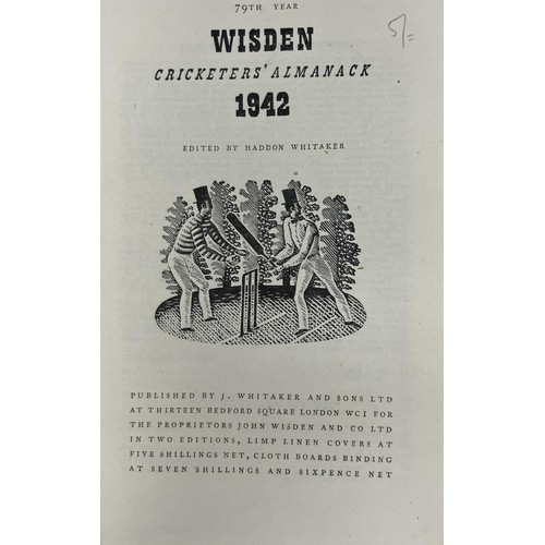 553 - A Wisden Cricketers' Almanack, 1942Provenance:  From the Harry Brewer Cricket Memorabilia Collection... 