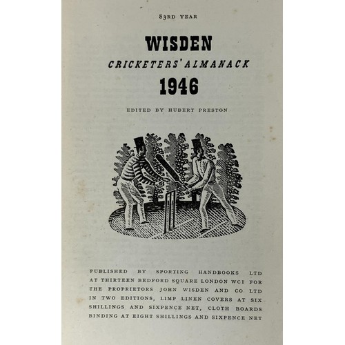 557 - A Wisden Cricketers' Almanack, 1946Provenance:  From the Harry Brewer Cricket Memorabilia Collection... 