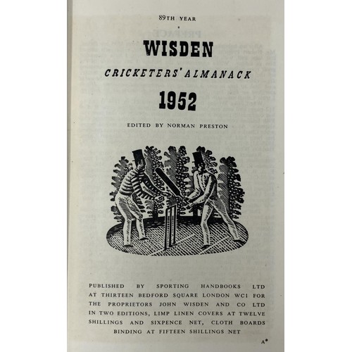 561 - A run of Wisden Cricketers' Almanacks, 1950-1954 (5)Provenance:  From the Harry Brewer Cricket Memor... 