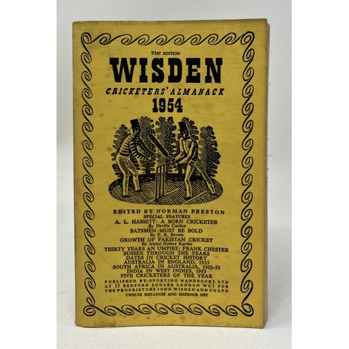 561 - A run of Wisden Cricketers' Almanacks, 1950-1954 (5)Provenance:  From the Harry Brewer Cricket Memor... 