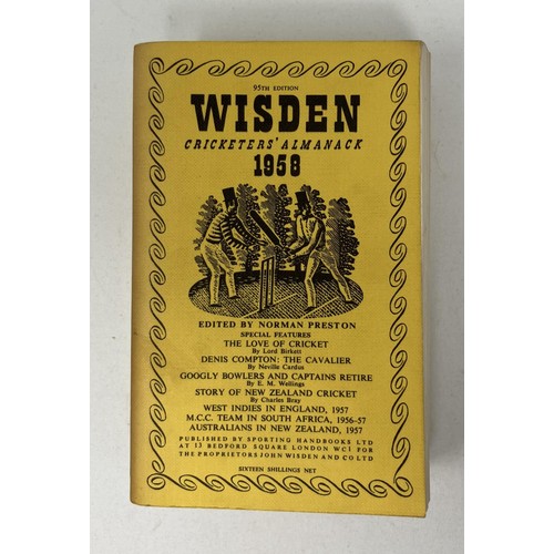 562 - A run of Wisden Cricketers' Almanacks, 1955-1959 (5)Provenance:  From the Harry Brewer Cricket Memor... 