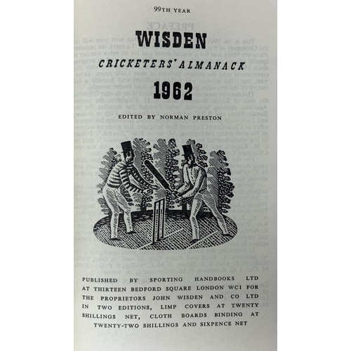 563 - A run of Wisden Cricketers' Almanacks, 1960-1964 (5)Provenance:  From the Harry Brewer Cricket Memor... 