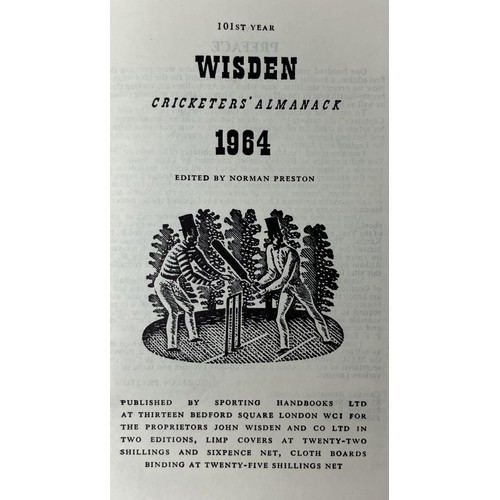 563 - A run of Wisden Cricketers' Almanacks, 1960-1964 (5)Provenance:  From the Harry Brewer Cricket Memor... 