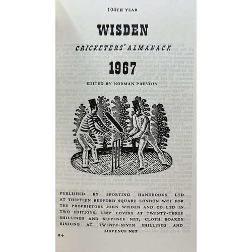 564 - A run of Wisden Cricketers' Almanacks, 1965-1969 (5)Provenance:  From the Harry Brewer Cricket Memor... 