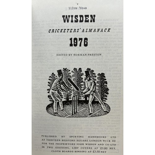 565 - A run of Wisden Cricketers' Almanacks, 1970-1979 (10)Provenance:  From the Harry Brewer Cricket Memo... 