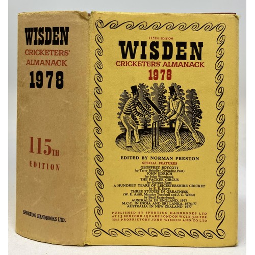 565 - A run of Wisden Cricketers' Almanacks, 1970-1979 (10)Provenance:  From the Harry Brewer Cricket Memo... 