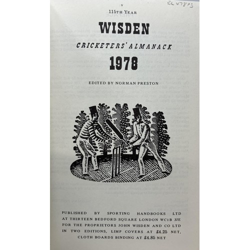 565 - A run of Wisden Cricketers' Almanacks, 1970-1979 (10)Provenance:  From the Harry Brewer Cricket Memo... 