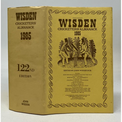 566 - A run of Wisden Cricketers' Almanacks, 1980-1989 (10)Provenance:  From the Harry Brewer Cricket Memo... 