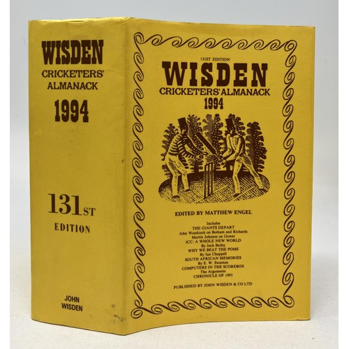 567 - A run of Wisden Cricketers' Almanacks, 1990-1999 (10)Provenance:  From the Harry Brewer Cricket Memo... 