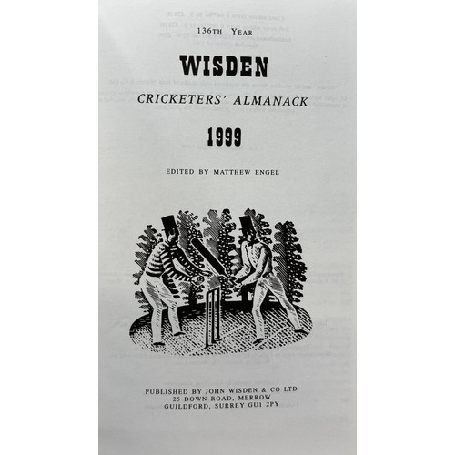 567 - A run of Wisden Cricketers' Almanacks, 1990-1999 (10)Provenance:  From the Harry Brewer Cricket Memo... 