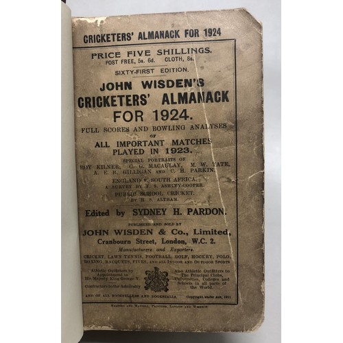 569 - A Wisden Cricketers' Almanack, 1924, and an Index to Wisden (1964-1943) (2)Provenance:  From the Har... 