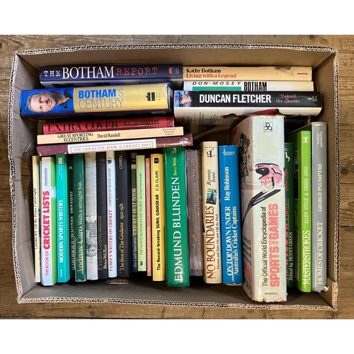 591 - Botham's Century, and assorted other books on cricket (4 boxes)Provenance:  From the Harry Brewer Cr... 