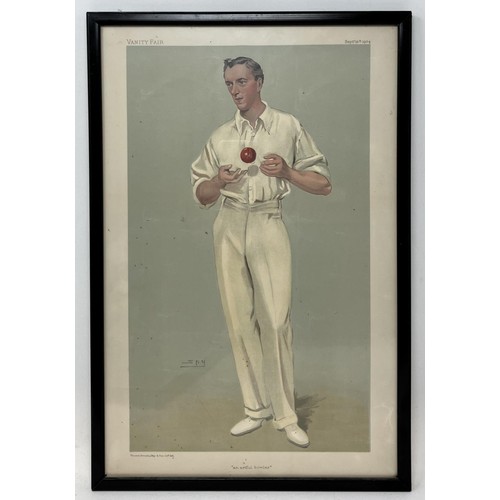 626 - A Spy cricket print, Mr J R Mason, 36 x 23 cm, and another, An Artful Bowler, 38 x 25 cm (2)Provenan... 