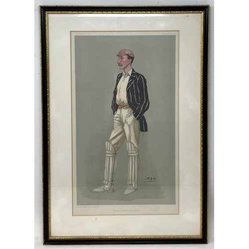 627 - A Spy cricketing print, Tess, 35 x 20 cm, and another (2)Provenance:  From the Harry Brewer Cricket ... 