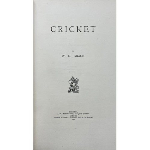 571 - Grace (W G), Cricket, published 1891, Crown Quarto limited edition, 426/652, signed by W G GraceProv... 