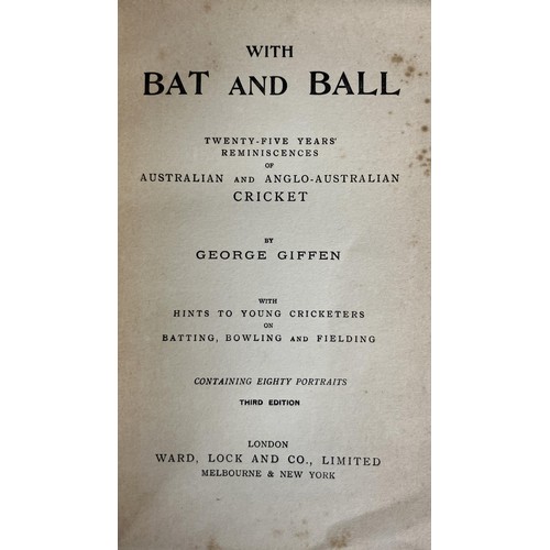 599 - Giffen (George), With Bat and BallProvenance:  From the Harry Brewer Cricket Memorabilia Collection... 