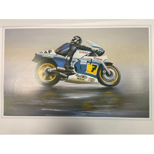 339 - A group of prints by Steve Craner and Tony Graham, including Mick Grant on Suzuki, Barry Sheene on S... 