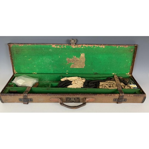 650 - A vintage saddle, a gun case and assorted sporting items (qty)