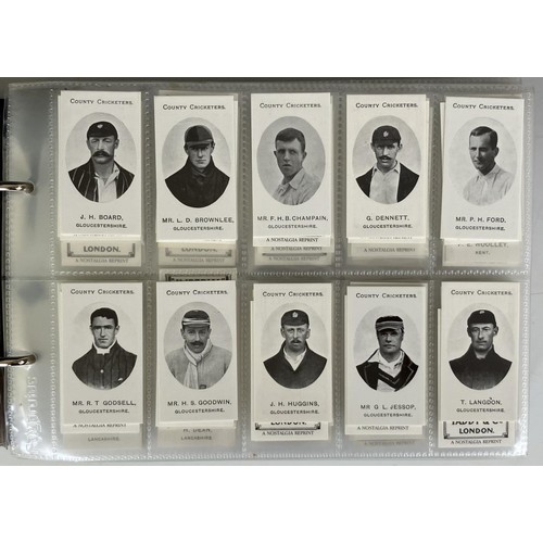 655 - Assorted cricket cigarette cards, in an album