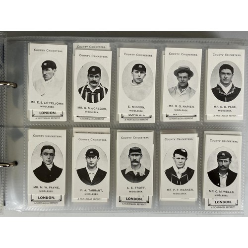 655 - Assorted cricket cigarette cards, in an album