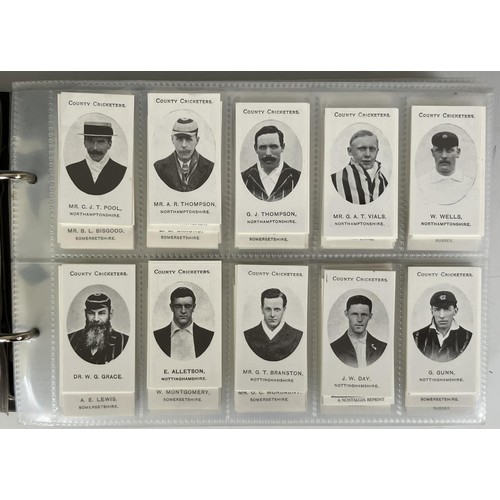 655 - Assorted cricket cigarette cards, in an album