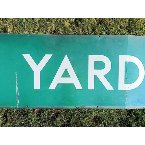 360 - A Southampton Yard British Railways (Southern Region) green enamel station sign, in two pieces, 160 ... 