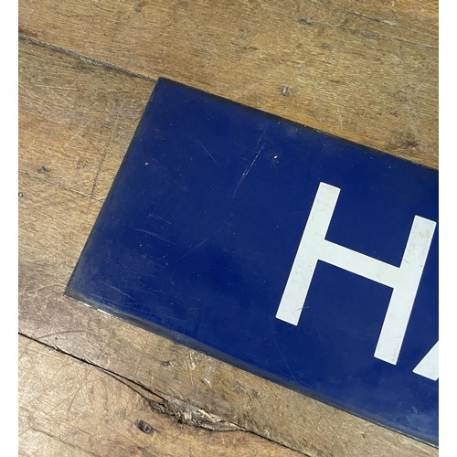 363 - A London Underground enamel sign, Hainault, 27 x 149 cm