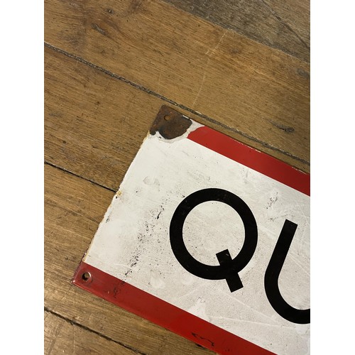 364 - A London Underground enamel sign, Queensway, 23 x 95 cm