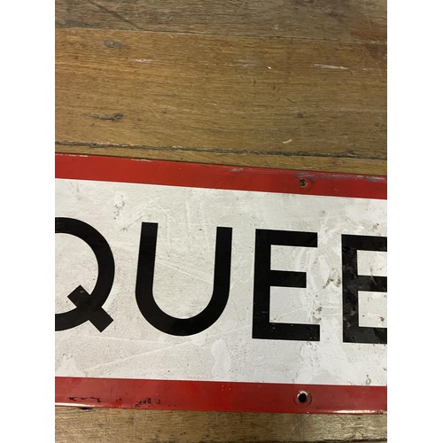 364 - A London Underground enamel sign, Queensway, 23 x 95 cm