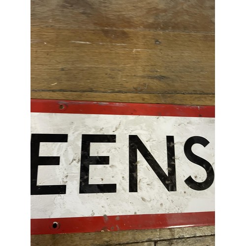 364 - A London Underground enamel sign, Queensway, 23 x 95 cm