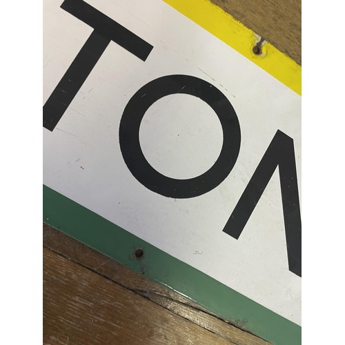 365 - A London Underground enamel sign, Paddington, 23 x 127 cm