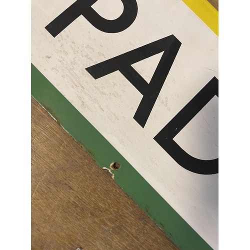 365 - A London Underground enamel sign, Paddington, 23 x 127 cm