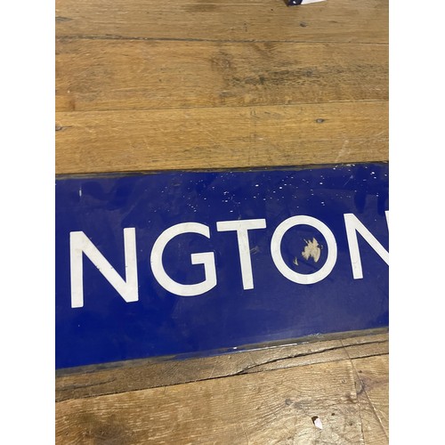 367 - A London Underground enamel sign, West Kensington, 28 x 150 cm