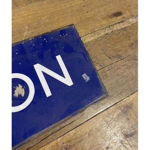 367 - A London Underground enamel sign, West Kensington, 28 x 150 cm