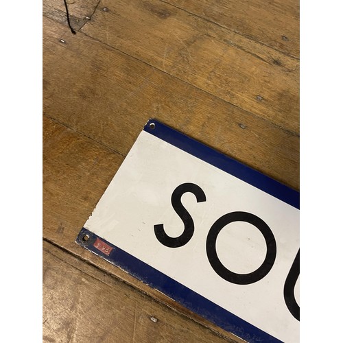 368 - A London Underground enamel sign, South Kensington, 24 x 175 cm