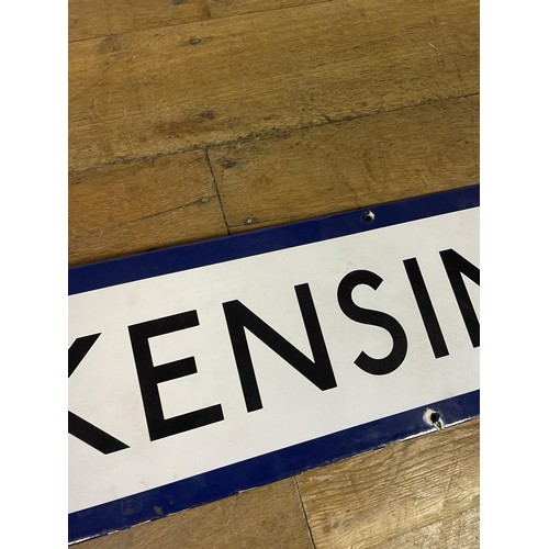 368 - A London Underground enamel sign, South Kensington, 24 x 175 cm