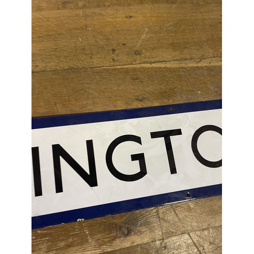 368 - A London Underground enamel sign, South Kensington, 24 x 175 cm