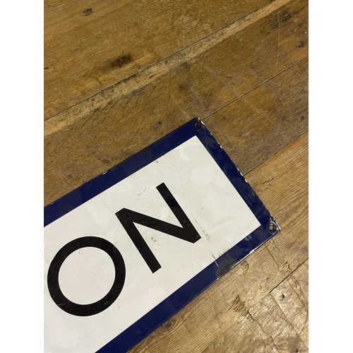 368 - A London Underground enamel sign, South Kensington, 24 x 175 cm